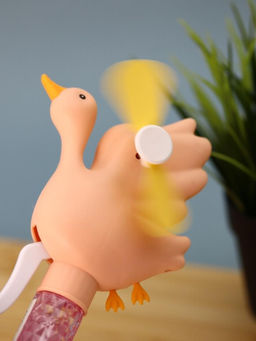 Портативный механический ручной вентилятор Funny goose, pink