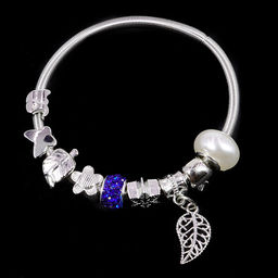 Браслет Пандора Шамбала и жемчужина с символами благополучия металл