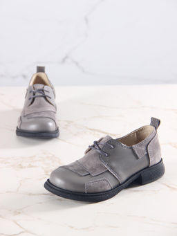 Полуботинки туфли EDART 205.патриция bl. Серый замок замша+серый игуана фото 24