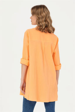 Женская рубашка лососевого цвета с длинным рукавом - U.s. polo assn фото 5