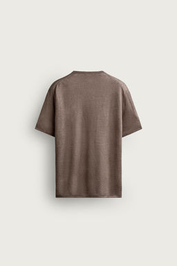 CAMISETA PUNTO RELAXED FIT 100% LINO / Marr?n / Topo - Zara фото 7