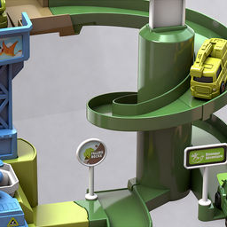 Трек  "Дино парк" (свет, звук, 4 машины металл) в коробке