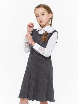 Сарафан для девочек 7077. 5006 серый Сарафан для девочек 7077. 5006 серый