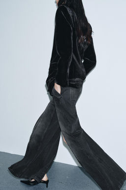 ZW COLLECTION WIDE-LEG MID-WAIST JEANS WITH ZIPS - Zara фото 3