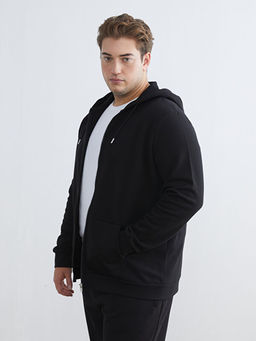 Kap??onlu Uzun Kollu Erkek Fermuarl? Sweatshirt