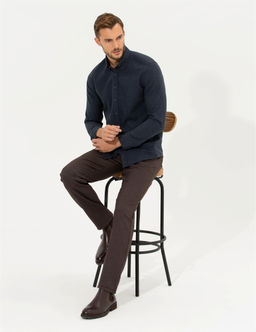 Kahverengi Regular Fit Kanvas Pantolon