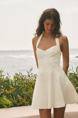 VESTIDO HALTER VUELO / Blanco roto - Zara фото 6
