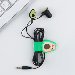 Набор держатель для проводов + наушники Авокадо, мод. VBT 1.3, 12,5 х 8,5 см - Like me фото 2