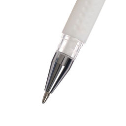 Цена за 12 шт. Ручка гелевая, 0.5 мм, белый, прозрачный корпус с резиновым держателем - Simaland фото 4