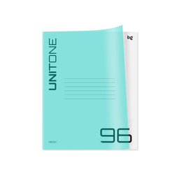 Тетрадь 96л. BG "UniTone. Neon" голубая, клетка (Т5ск96_пл 06455) пластиковая обложка