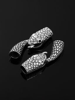 Замок-концевик Змея, 2 шт. 4.3?1.6 мм, внутренний d=7 мм, чернёного серебра