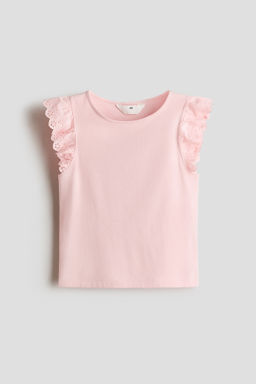 Top de manga circular con bordado ingl?s