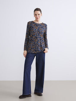 Bisiklet Yaka Desenli Bluz