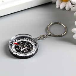 Цена за 12 шт. Брелок для ключей на кольце «Компас», пластик, h=3.5 см