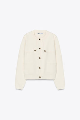 KNIT CARDIGAN WITH GOLDEN BUTTONS - Zara фото 5