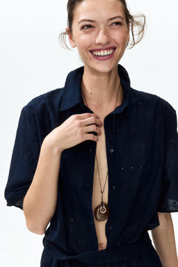 Oversized broderie anglaise shirt - H&m фото 3