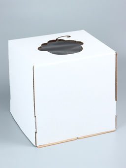 Цена за 5 шт. Коробка под торт с окном, «Пироженка», белая, 30×30×30 см