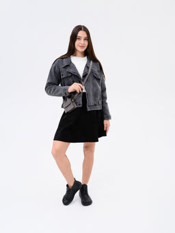 Ботинки женские демисезонные 208.NATAbl.Черный флоттер/Байка