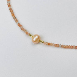 Чокер из Солнечного камня и Жемчуга 38 см +