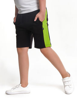 Шорты для мальчика 22-3458 черный|салатовый