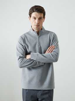Dik Yaka Erkek Sweatshirt