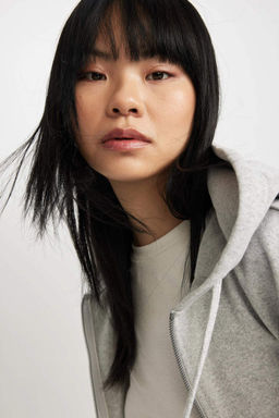 Толстовка на молнии с капюшоном Cool Regular Fit - Defacto фото 5