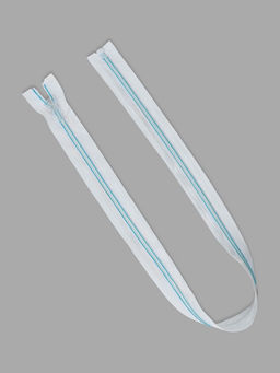 Цена за 10 шт. Молния «Спираль», №5, разъёмная, замок автомат, 70 см, белая, голубая