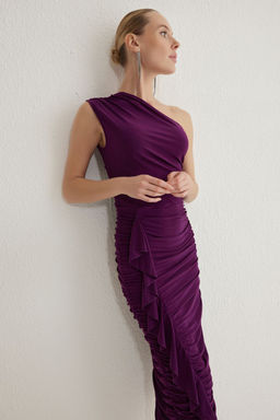 Murdum Vucuda Oturan Cut Out/Pencere Detayl? Tul Abiye Gece Mezuniyet Elbisesi TPRSS25EL00004 - Trendyolmilla фото 3