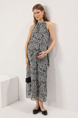 TRENDYOLMILLA Siyah Soyut Desenli Maxi Dokuma Elbise TWOSS25EL00408  фото 9