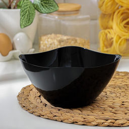 Цена за 2 шт. Салатник пластиковый BEROSSI «Рондо», 1 л, чёрный