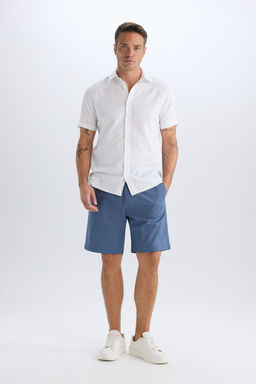 %100 Pamuk Regular Fit Gabardin Bermuda _ort - Defacto фото 3
