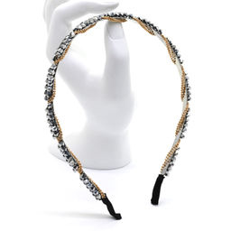 Ободок для волос с цирконом, цвет серебристый