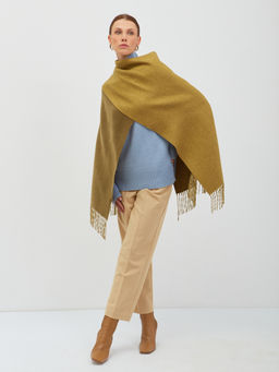 В составе шерсть и кашемир! теплый двусторонний палантин - Tantino фото 2