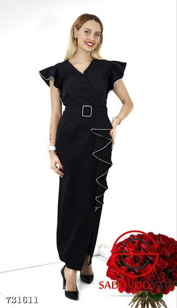 Женское вечернее макси платье с поясом - Bruno фото 5