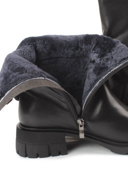 Z4209M BLACK Полусапоги зимние женские (натуральная кожа, натуральный мех)