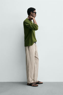 PANTAL?N FLUIDO STRAIGHT FIT / Gris perla - Zara фото 4