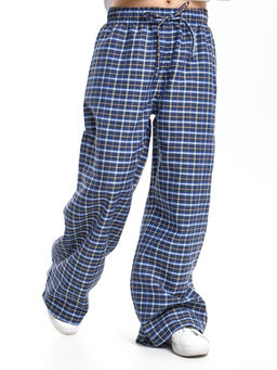 Брюки палаццо спортивные штаны для девочки одежда в клетку UD 7942 св.синяя клетка