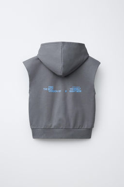 CHALECO FELPA CAPUCHA GRAFFITI / Antracita oscuro - Zara фото 2