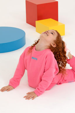 U. S. Polo Assn Детский розовый базовый свитшот с круглым вырезом