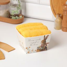 Набор полотенец Этель Кролик с цветами 35х50 см - 3 шт, 100% хл, махра 340 г/м2  фото 8