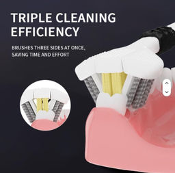 3-сторонняя зубная щетка OralGos со спиральной зауженной мягкой щетиной и изогнутой 3D-головкой, удобное Очищение рта на 360 градусов
