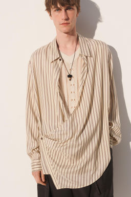 Рубашка Camisa Cruzada Rayas вискозная песочная