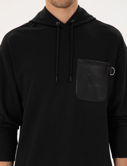 Siyah Comfort Fit Sweatshirt