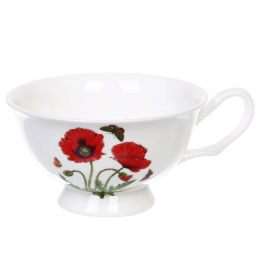 Чайная пара "Цветочная грация" (кружка 220мл, блюдце) маки