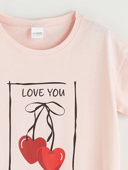 Bisiklet Yaka K?z ?ocuk Gecelik Anne K?z Kombini