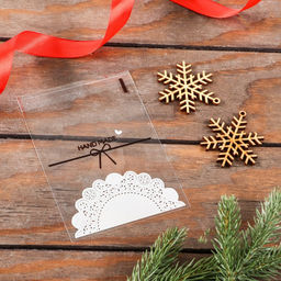 Цена за 100 шт. Пакет БОПП с липкой лентой, «Ручная работа», 10×11+3 см