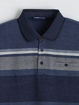 Polo Yaka ?izgili Sweatshirt