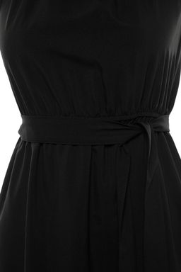 TRENDYOLMILLA Ac?k Kahverengi Kusakl? Duz Beli lastikli Kusakl? Midi Dokuma Elbise TWOSS19EL0155  фото 16