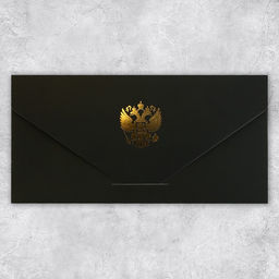 Конверт подарочный «Герб», софт тач, тиснение, 19×9 см