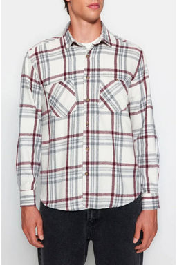 TRENDYOL MAN Bordo Regular Fit Cift Cepli K?sl?k Oduncu Kareli Gomlek TMNAW22GO0356 - Trendyolmilla фото 5